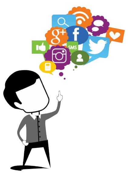 social media marketing strategy illustration showing audience engagement, content growth, and brand promotion